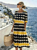 Harper | Retro Polka Dot Summer Midi Dress for Women