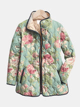 Helene | Retro Floral Quilted Jacket