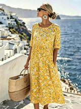 Marigold | Wildflower Meadow Floral Midi Dress for Women