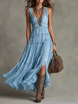 Arabella | Tiered Ruffle Chiffon Maxi Dress