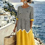 Marlowe | Sunshine Chevron Print Midi Dress for Women