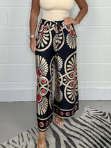 Sally | Printed Satin Track Pants for Women | Casual & Leisure