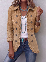 Crestelle | Western Pattern Ruffle Jacket for Women