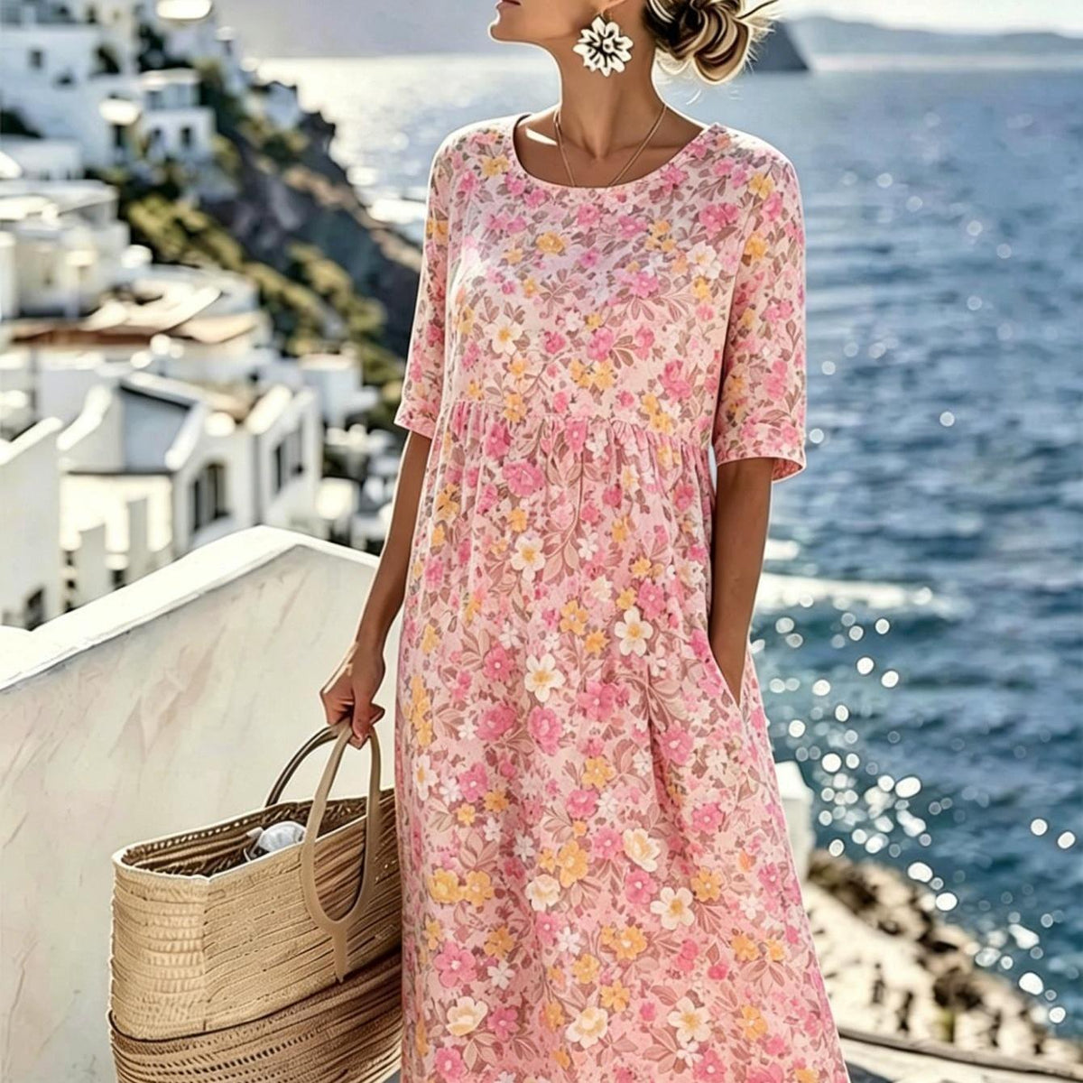 Grace | Elegant Floral Summer Midi Dress for Women