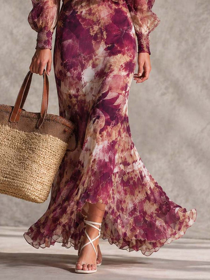 Rosa | Off-Shoulder Chiffon Maxi Dress for Women