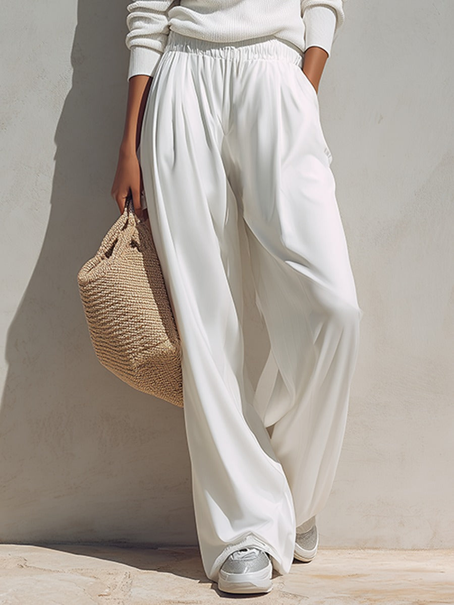 Adele | One-Shoulder Top and Wide-Leg Pants Two-Piece Set for Women
