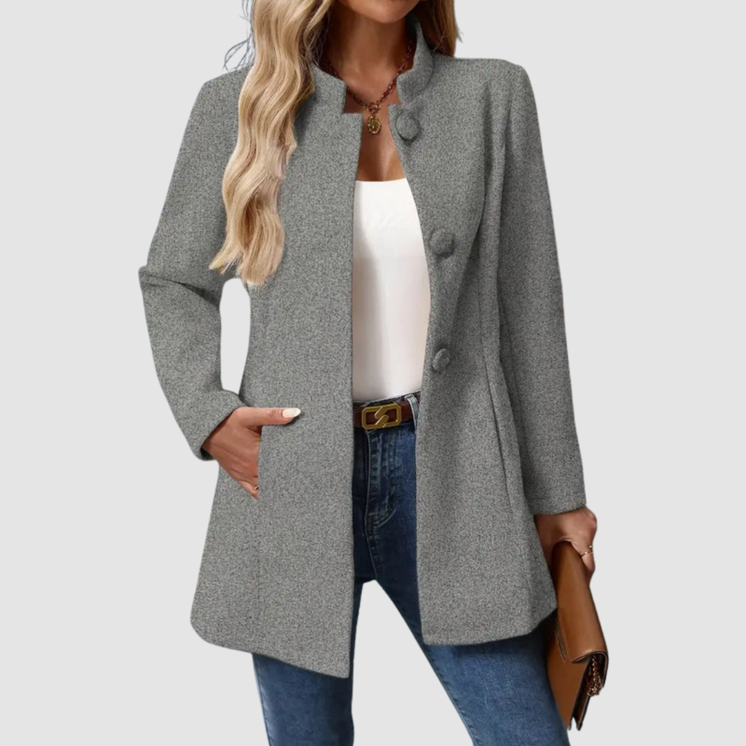 Modique | Elegant Coat with Stand-Up Collar for Women | Outerwear
