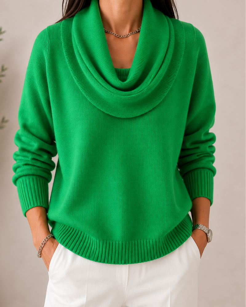Soft Cowl-Neck Knit Jumper for Women