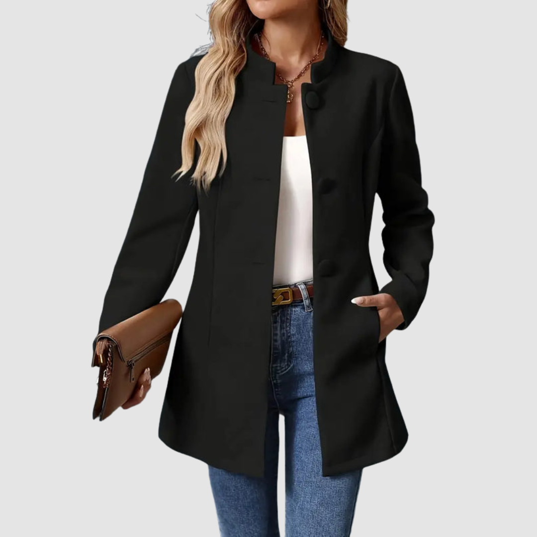 Modique | Elegant Coat with Stand-Up Collar for Women | Outerwear