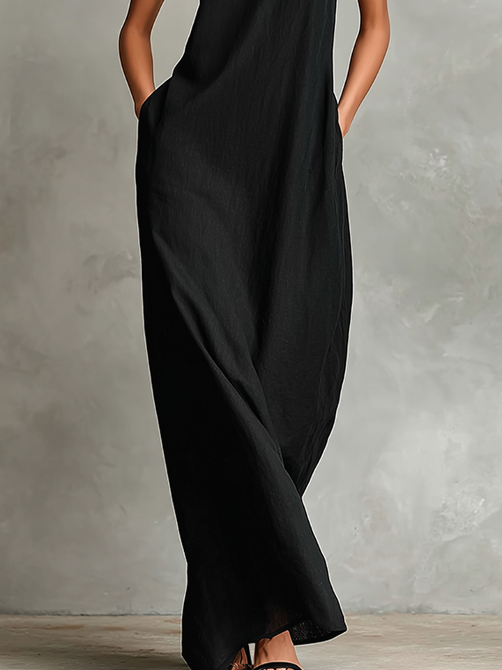 Chrissy | High-Neck Pocket Maxi Dress