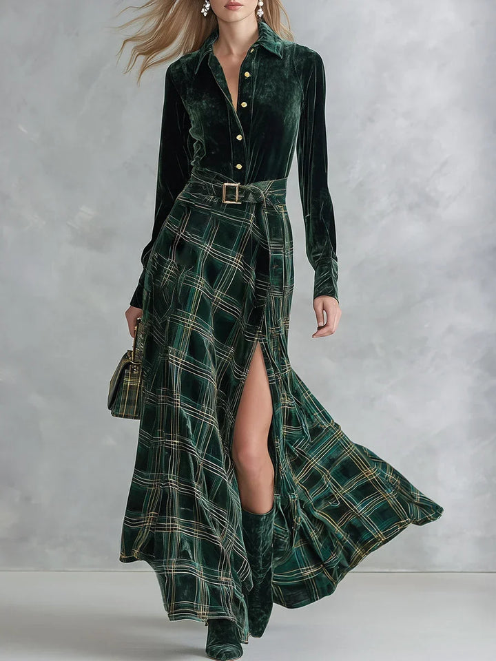 Margot | Plaid Maxi Dress Set