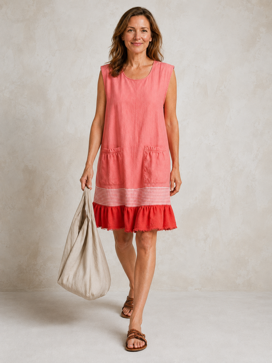 Hazel | Ruffle Hem Tunic Dress for Women