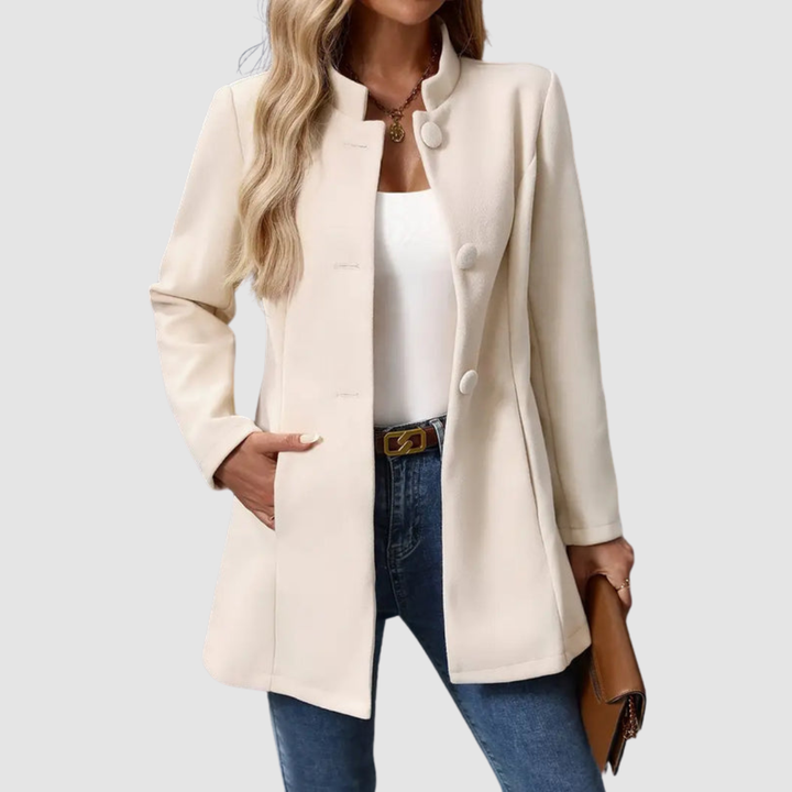 Modique | Elegant Coat with Stand-Up Collar for Women | Outerwear