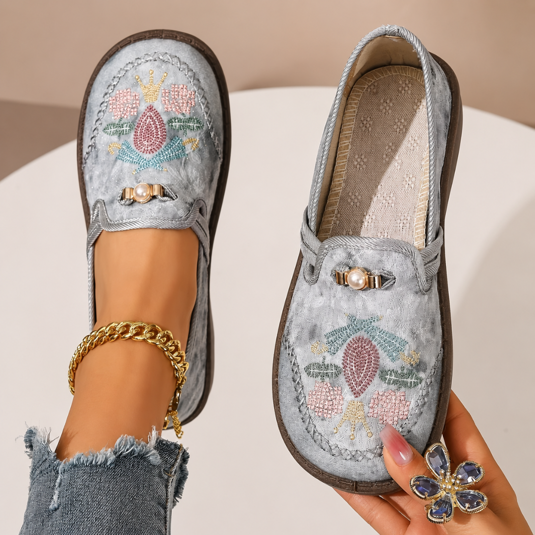 Kyra | Vintage Embroidered Comfort Loafers for Women