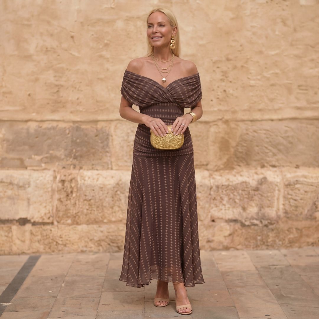 Sienna | Geometric Print Flowing Dress for Women