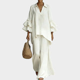 Ariela | Oversized Top and Wide-Leg Pants Two-Piece Set for Women