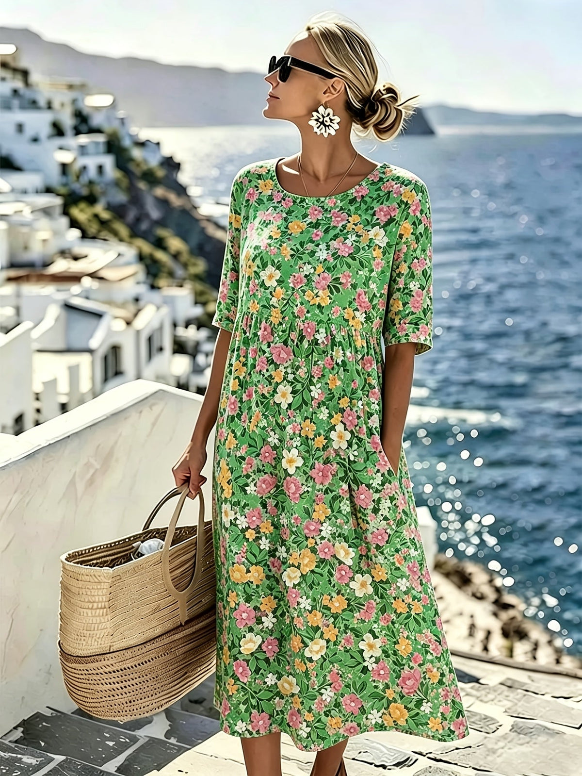 Charlotte | Elegant Floral Summer Midi Dress for Women