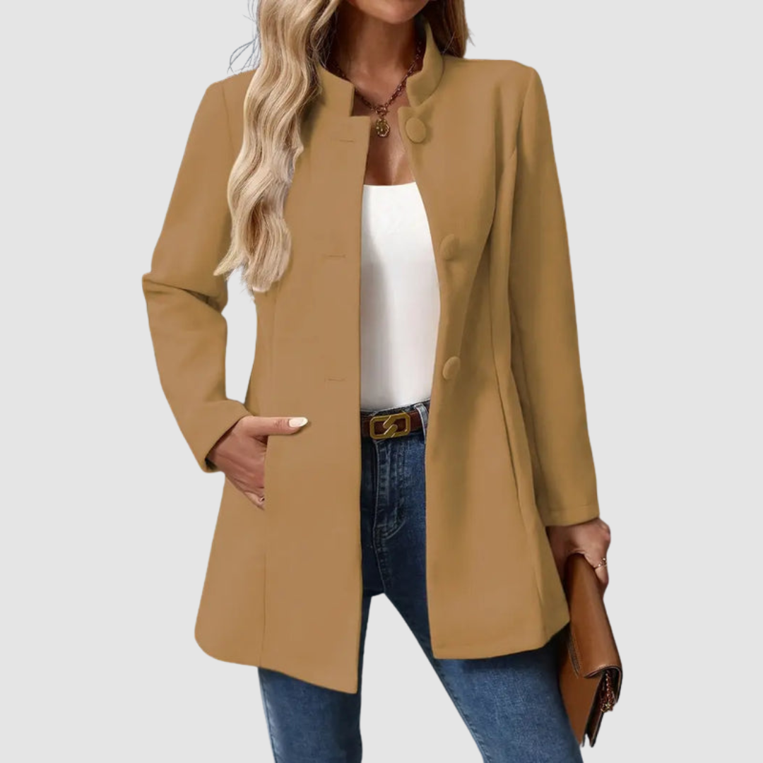 Modique | Elegant Coat with Stand-Up Collar for Women | Outerwear