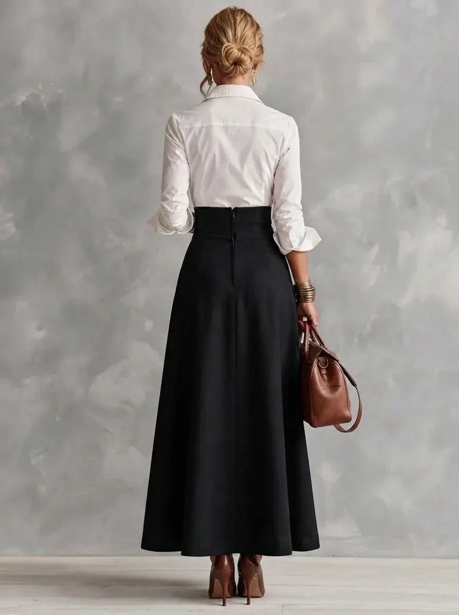 Cecile | Collared Shirt & Maxi Skirt Set