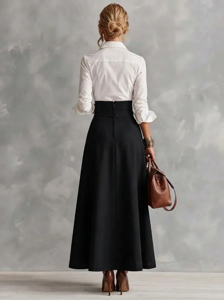 Cecile | Collared Shirt &amp; Maxi Skirt Set