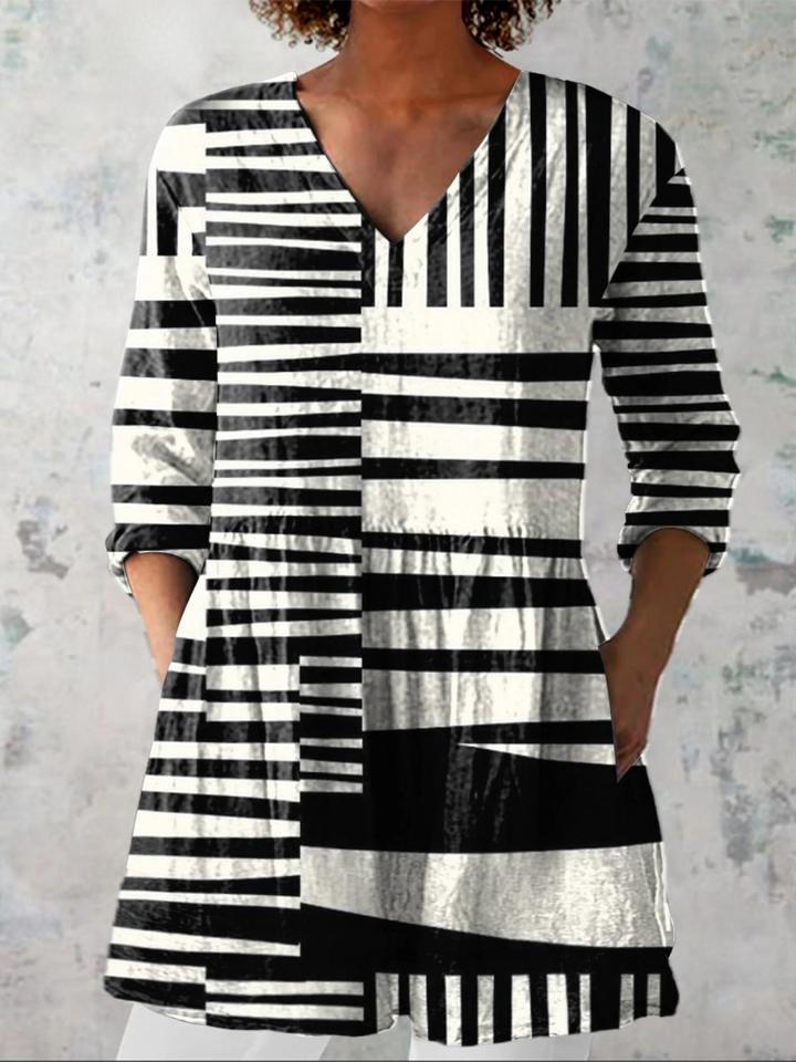 Sophie | Long V-Neck Blouse for Women | Smart Casual