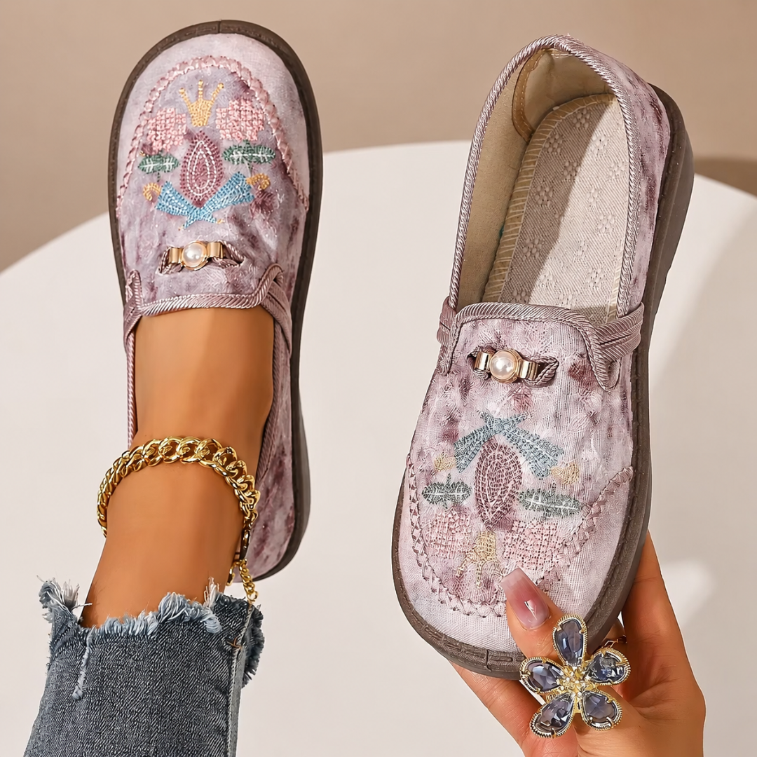 Kyra | Vintage Embroidered Comfort Loafers for Women