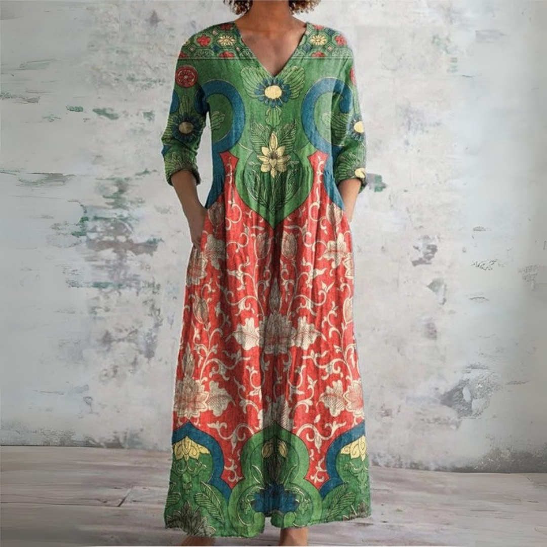 Judith | Vintage Floral Maxi Dress for Women