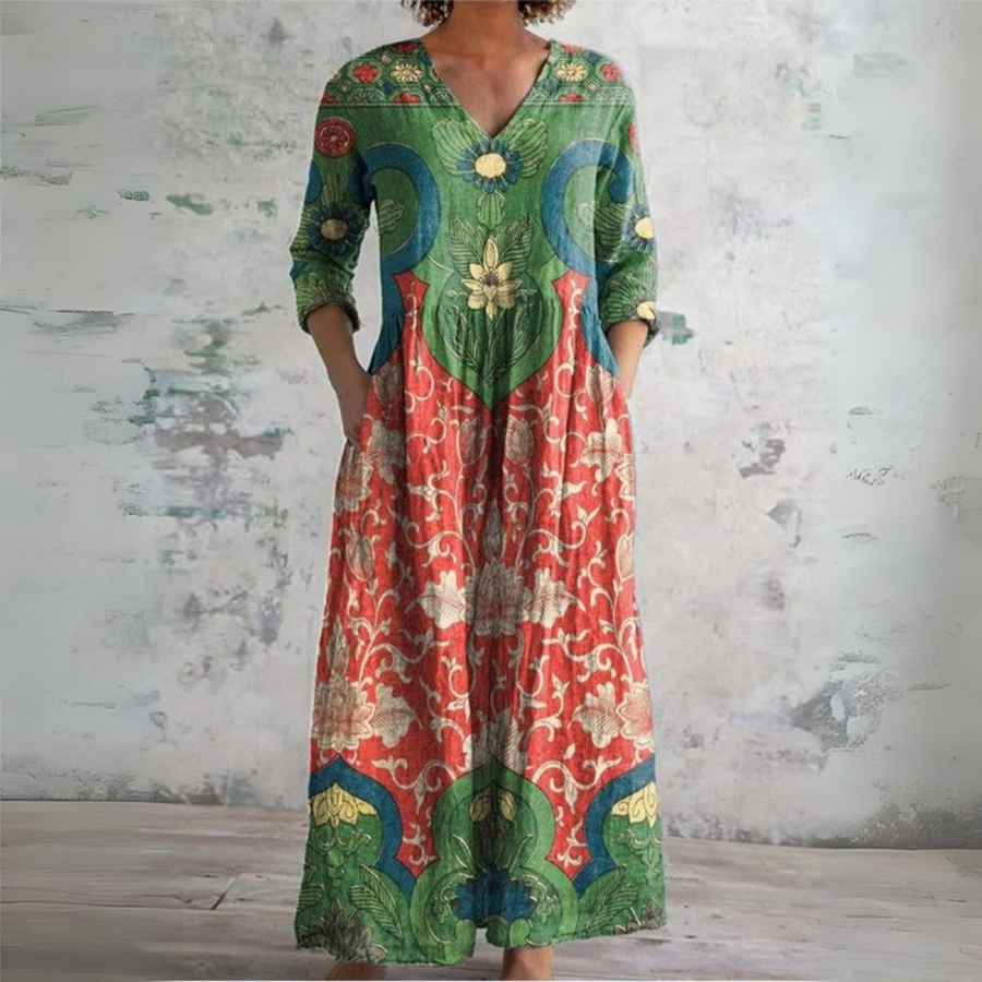 Judith | Vintage Floral Maxi Dress for Women