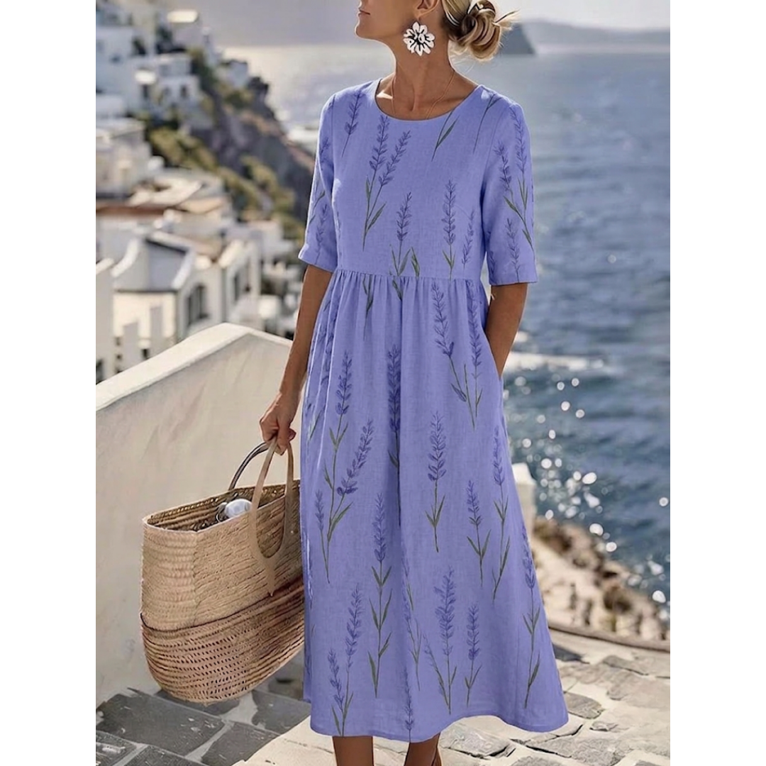 Sophia | Elegant Floral Summer Midi Dress for Women