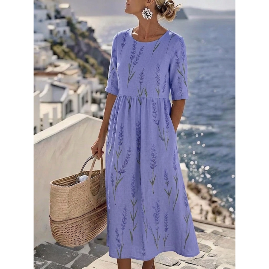 Sophia | Elegant Floral Summer Midi Dress for Women
