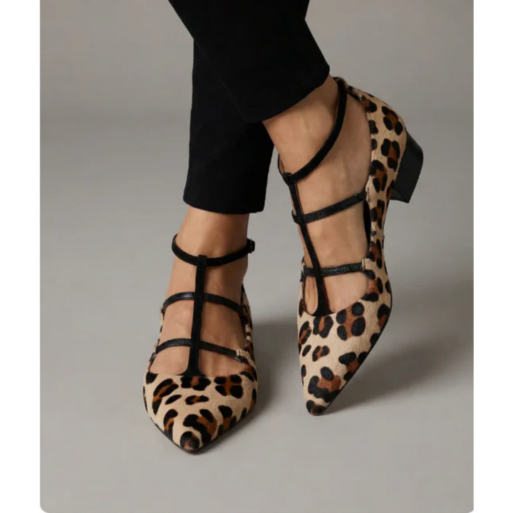 Animal Print Ballet Flats with Straps for Women | Casual