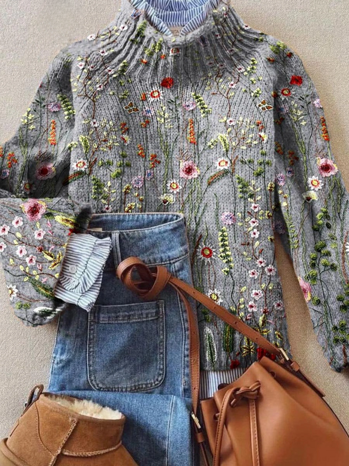 Rosamund | Floral Knit Jumper for Women