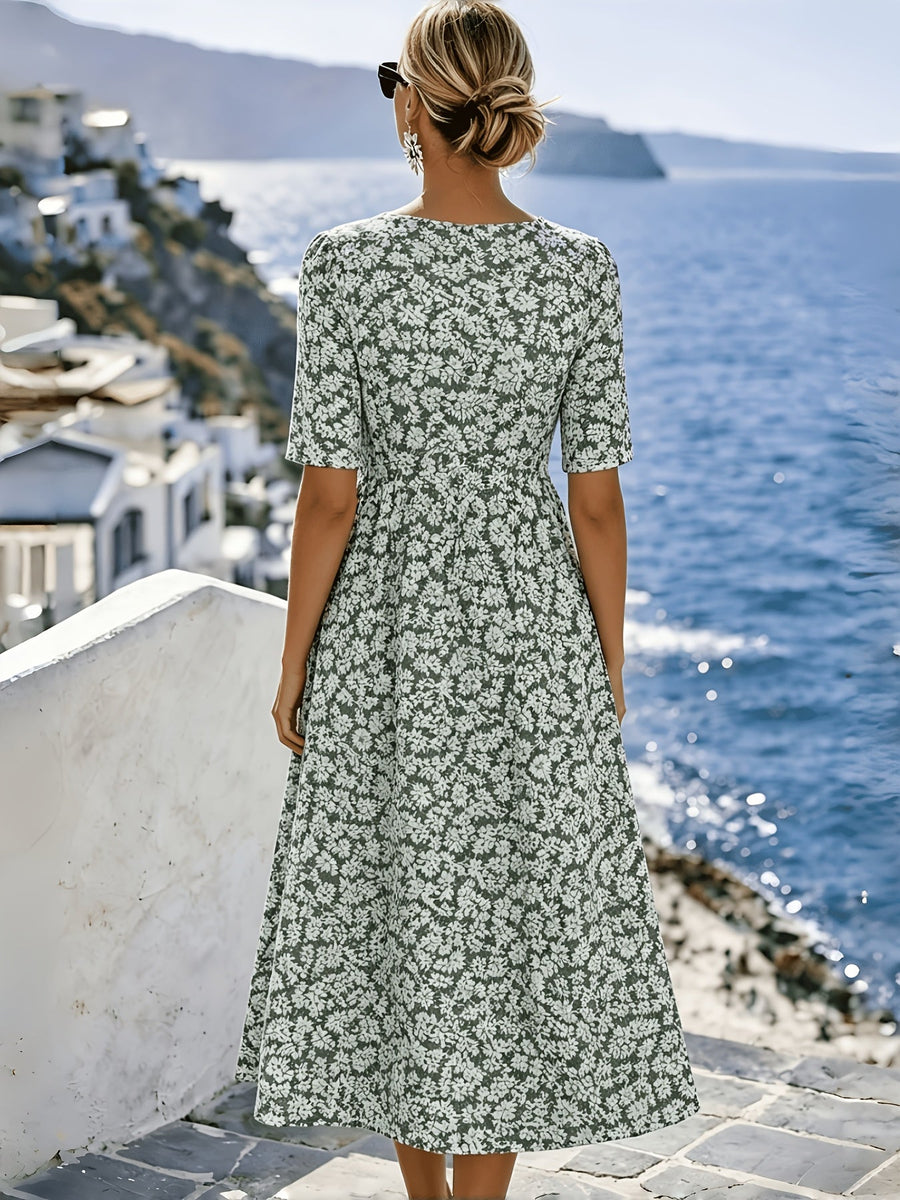 Sienna | Elegant Floral Midi Dress for Women