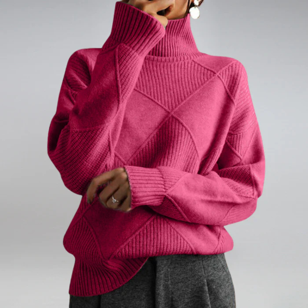 Lauren | Turtleneck Long-Sleeve Knit Sweater