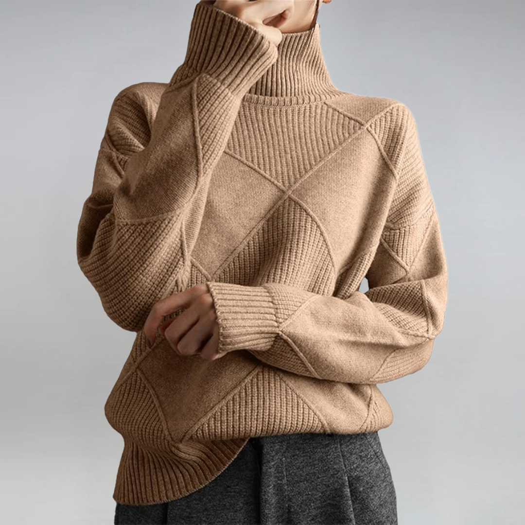 Lauren | Turtleneck Long-Sleeve Knit Sweater