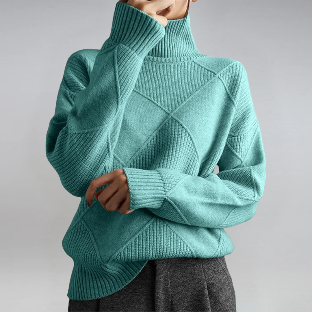 Lauren | Turtleneck Long-Sleeve Knit Sweater