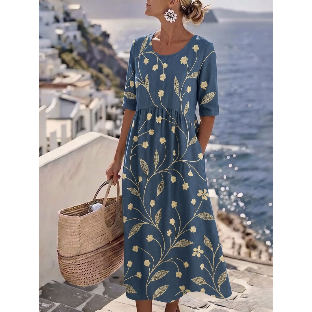 Sophia | Elegant Floral Summer Midi Dress for Women
