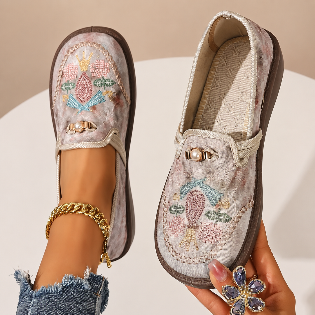 Kyra | Vintage Embroidered Comfort Loafers for Women