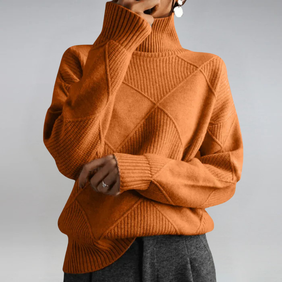 Lauren | Turtleneck Long-Sleeve Knit Sweater