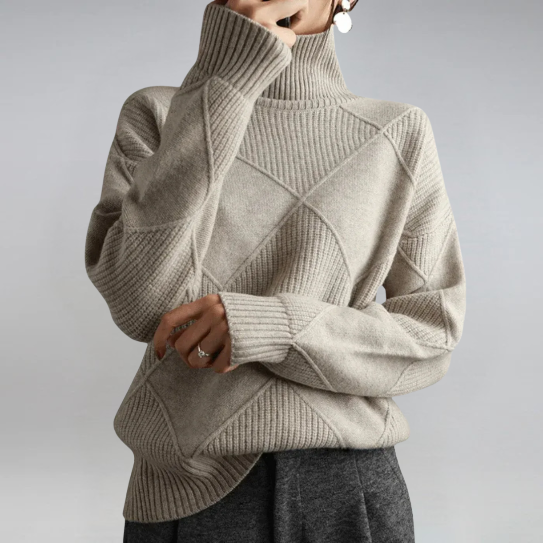 Lauren | Turtleneck Long-Sleeve Knit Sweater