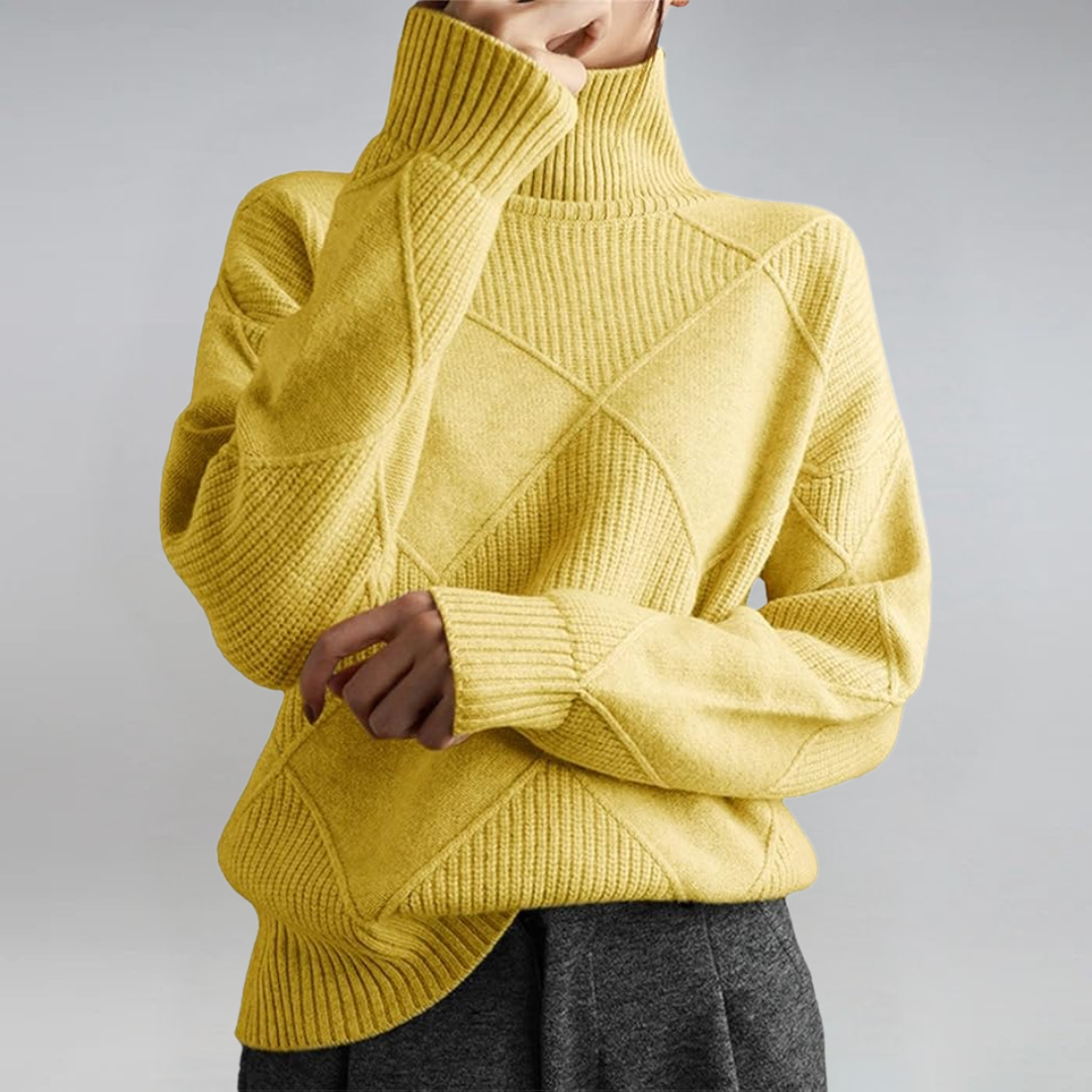 Lauren | Turtleneck Long-Sleeve Knit Sweater