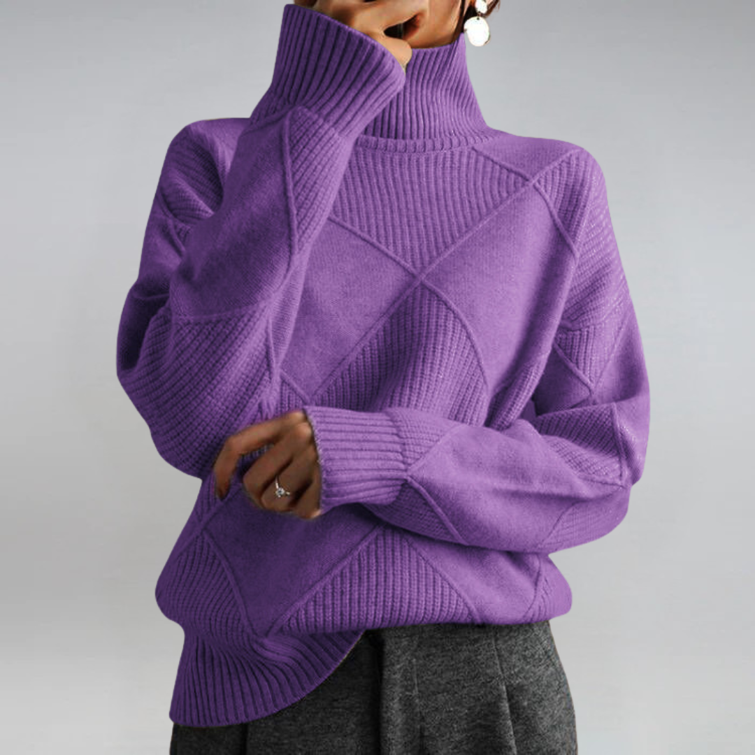 Lauren | Turtleneck Long-Sleeve Knit Sweater