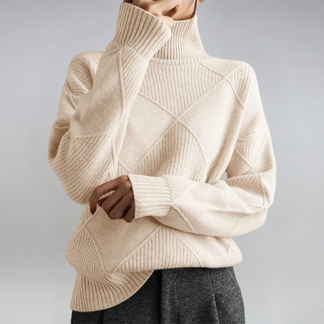 Lauren | Turtleneck Long-Sleeve Knit Sweater