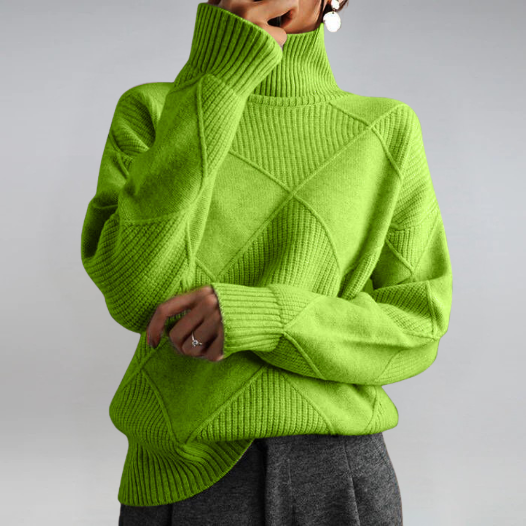 Lauren | Turtleneck Long-Sleeve Knit Sweater