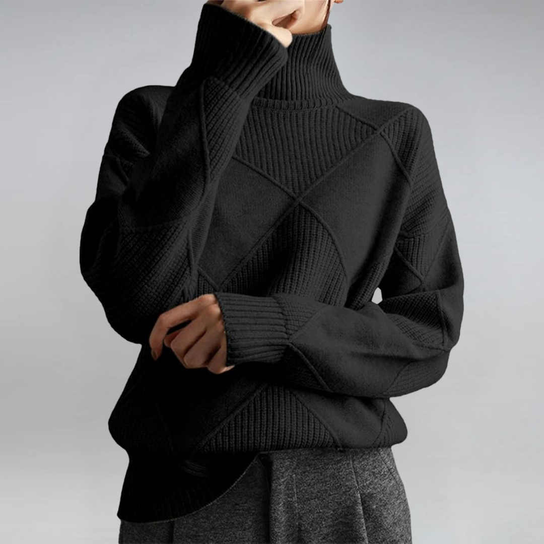 Lauren | Turtleneck Long-Sleeve Knit Sweater