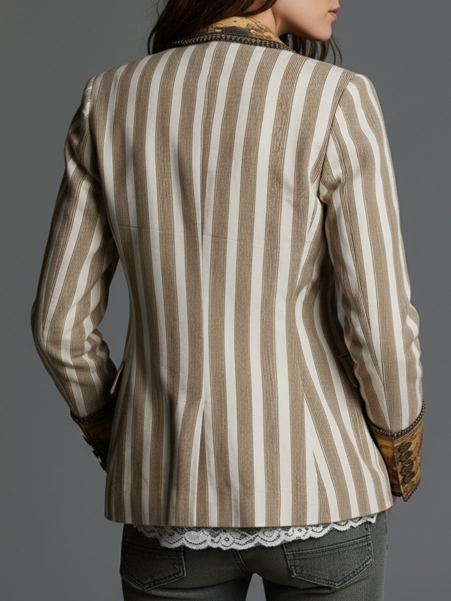 Marielle | Boho Striped Lapel Blazer for Women