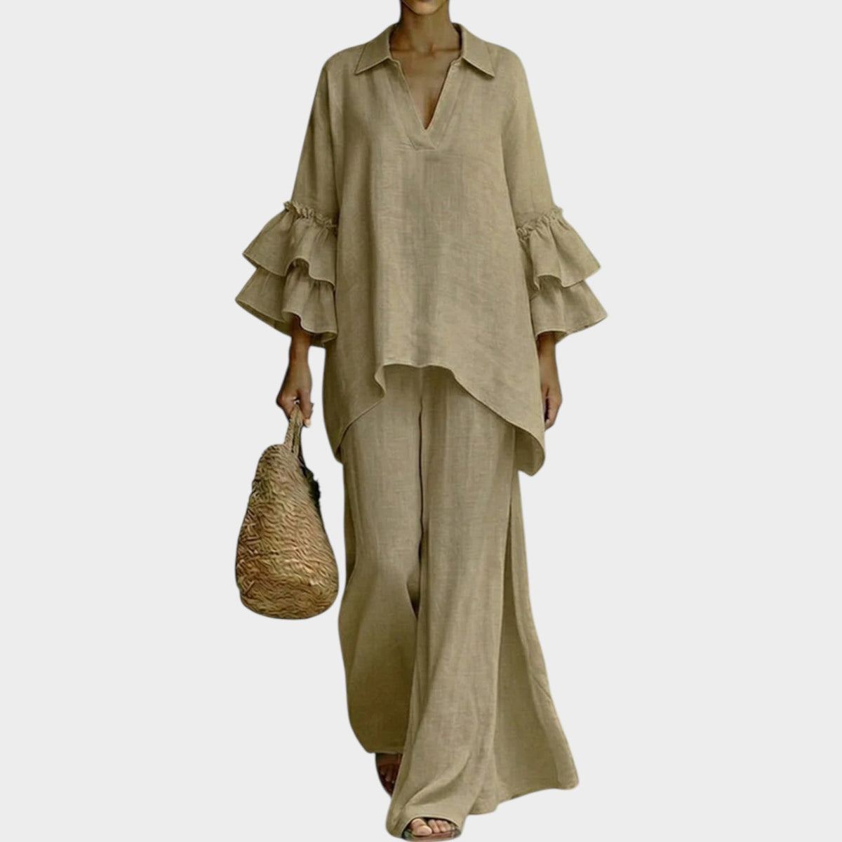 Ariela | Oversized Top and Wide-Leg Pants Two-Piece Set for Women