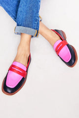 Lunessa | Black Loafers with Colorful Accents for Women