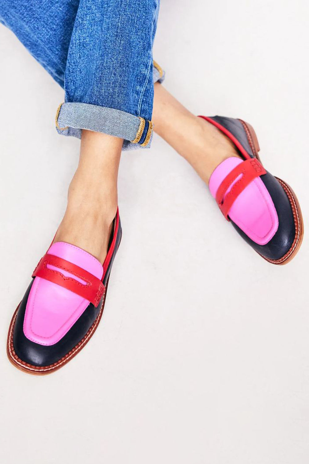 Lunessa | Black Loafers with Colorful Accents for Women