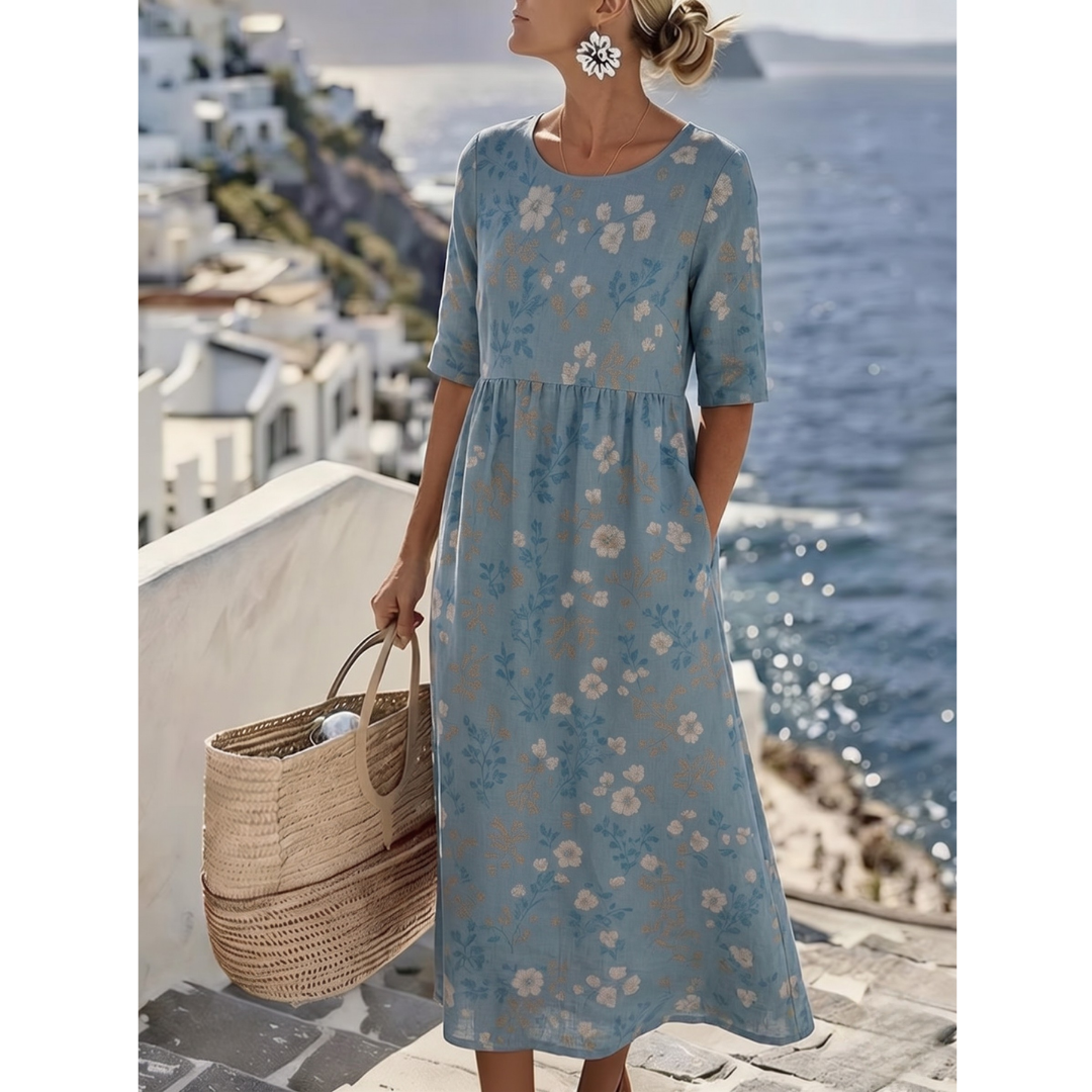 Sophia | Elegant Floral Summer Midi Dress for Women